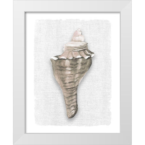 Sea Front Shell I White Modern Wood Framed Art Print by Robinson, Carol