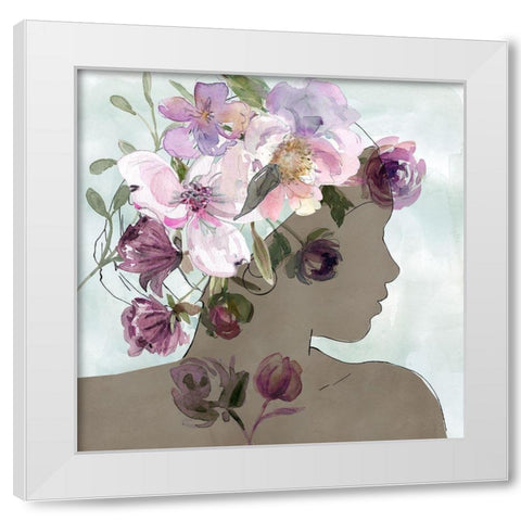 Flower Power Beauty I White Modern Wood Framed Art Print by Robinson, Carol