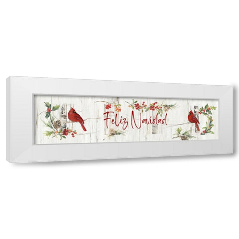 Feliz Navidad White Modern Wood Framed Art Print by Swatland, Sally