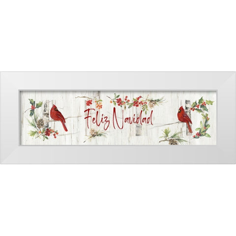 Feliz Navidad White Modern Wood Framed Art Print by Swatland, Sally