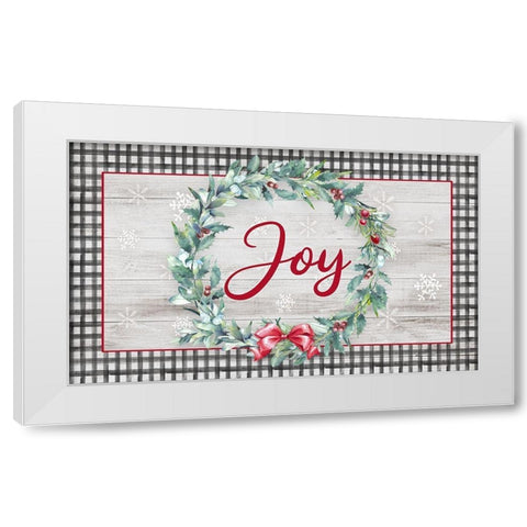 Joy Wreath White Modern Wood Framed Art Print by Knutsen, Conrad