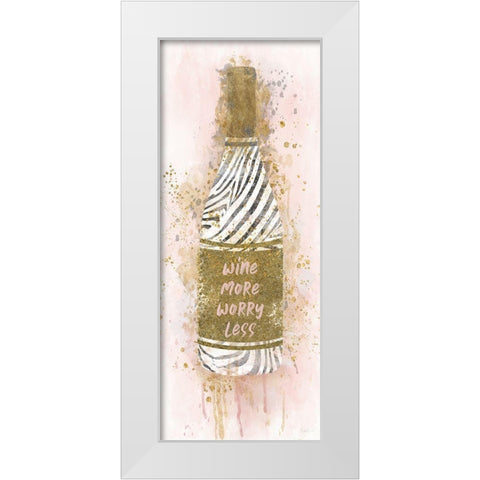 Wine More White Modern Wood Framed Art Print by Carpentieri, Natalie