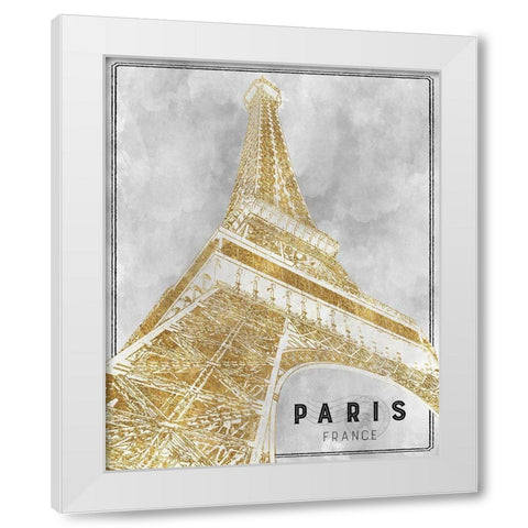 Shimmering Eiffel White Modern Wood Framed Art Print by Carpentieri, Natalie