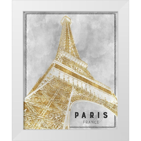 Shimmering Eiffel White Modern Wood Framed Art Print by Carpentieri, Natalie