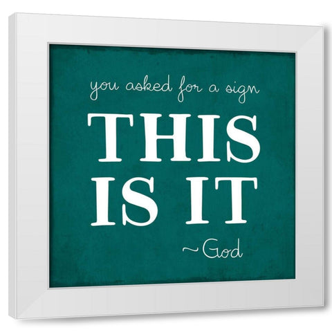 A Sign White Modern Wood Framed Art Print by Designs, CAD