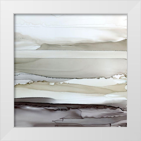 Shifting Currents II White Modern Wood Framed Art Print by Robinson, Carol