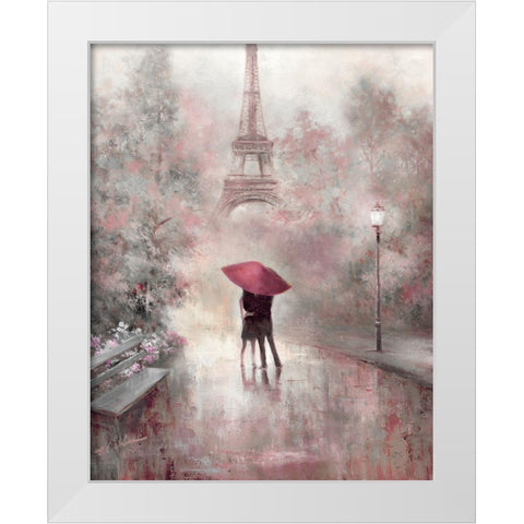 Blush Reflections White Modern Wood Framed Art Print by Chiu, T.C.