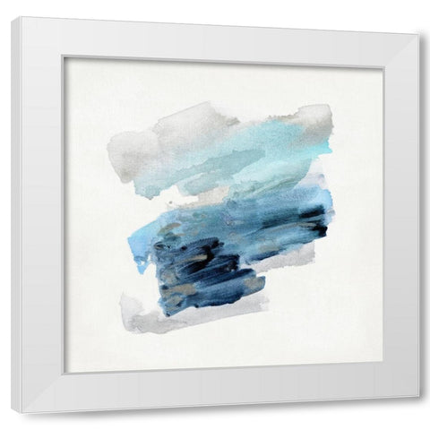Blue Sweep I White Modern Wood Framed Art Print by Swatland, Sally