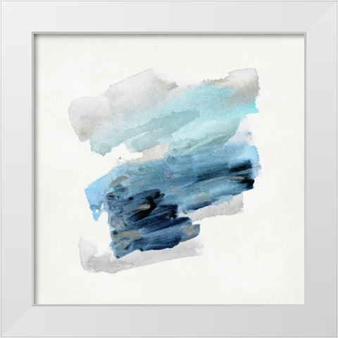 Blue Sweep I White Modern Wood Framed Art Print by Swatland, Sally