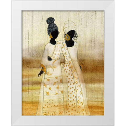 Walk By Faith White Modern Wood Framed Art Print by Tava Studios