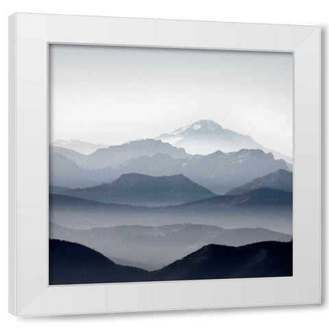 Mountain Cascade White Modern Wood Framed Art Print by Delimont, Danita