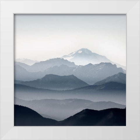 Mountain Cascade White Modern Wood Framed Art Print by Delimont, Danita