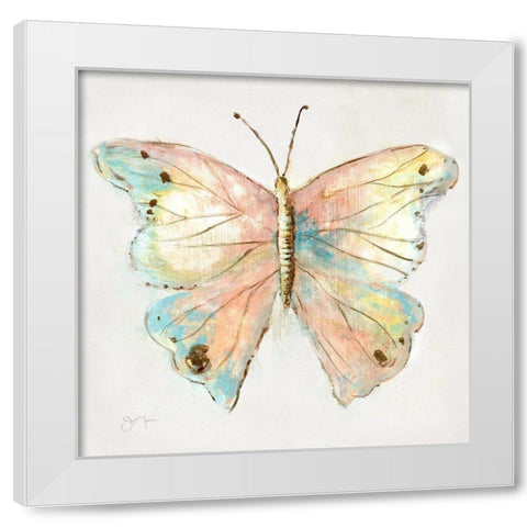 Artful Butterfly I White Modern Wood Framed Art Print by Tava Studios
