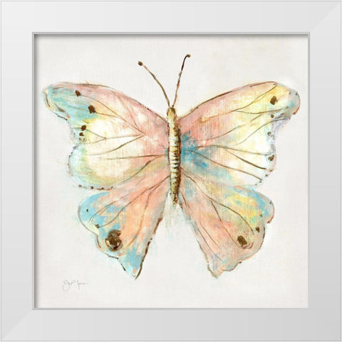 Artful Butterfly I White Modern Wood Framed Art Print by Tava Studios