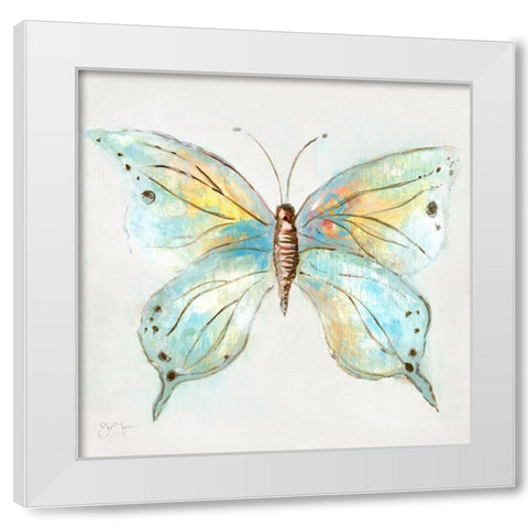 Artful Butterfly II White Modern Wood Framed Art Print by Tava Studios
