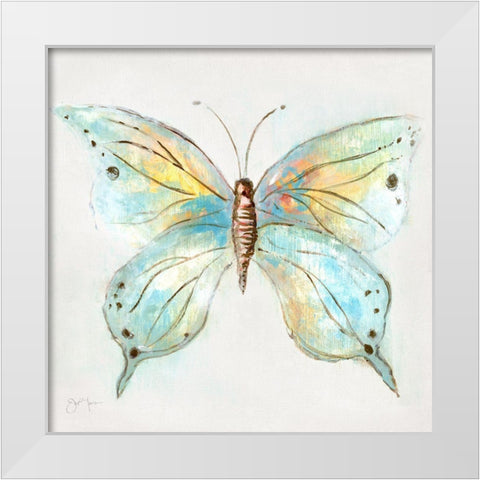 Artful Butterfly II White Modern Wood Framed Art Print by Tava Studios
