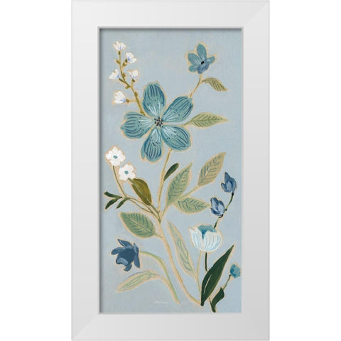 Woodblock Botanical I White Modern Wood Framed Art Print by Robinson, Carol