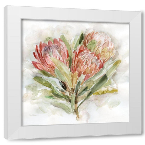 Pale Protea II White Modern Wood Framed Art Print by Robinson, Carol