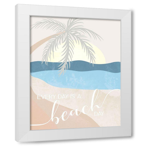 Beach Day White Modern Wood Framed Art Print by Santiago, Daniela