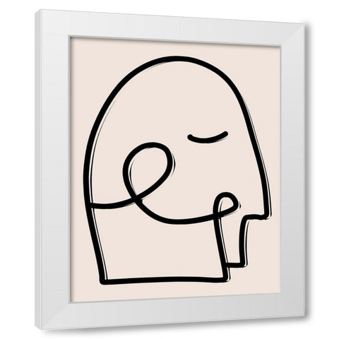 Face It I White Modern Wood Framed Art Print by Santiago, Daniela