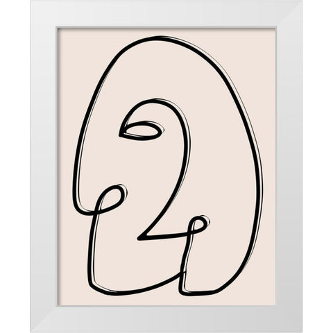 Face It II White Modern Wood Framed Art Print by Santiago, Daniela