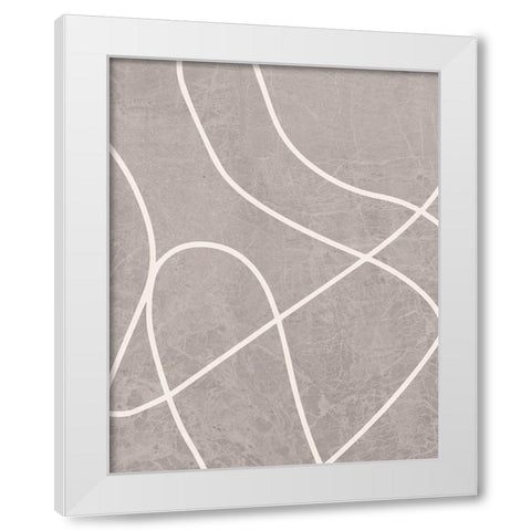 Fissures I White Modern Wood Framed Art Print by Santiago, Daniela