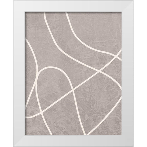 Fissures I White Modern Wood Framed Art Print by Santiago, Daniela