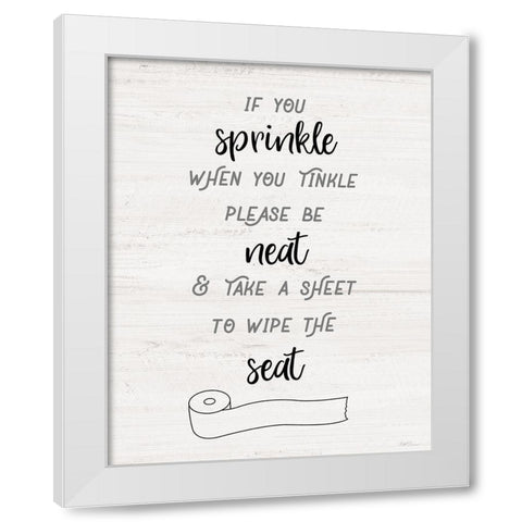 Wipe the Seat White Modern Wood Framed Art Print by Carpentieri, Natalie