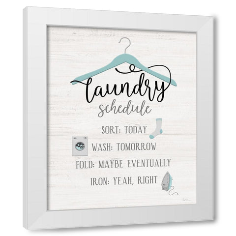 Laundry Schedule White Modern Wood Framed Art Print by Carpentieri, Natalie