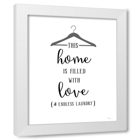 Love and Laundry White Modern Wood Framed Art Print by Carpentieri, Natalie