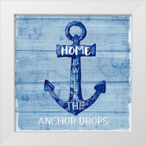 Anchor Drops White Modern Wood Framed Art Print by Jill, Susan