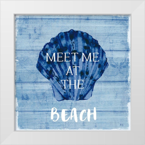 At the Beach White Modern Wood Framed Art Print by Jill, Susan