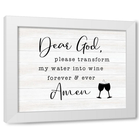 Water to Wine White Modern Wood Framed Art Print by CAD Designs
