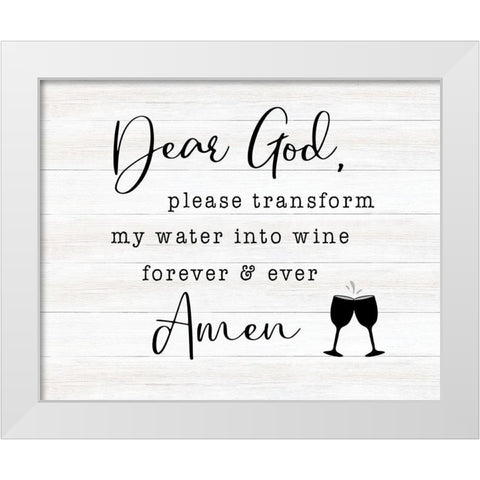 Water to Wine White Modern Wood Framed Art Print by CAD Designs