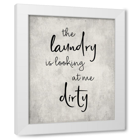 Dirty Laundry White Modern Wood Framed Art Print by CAD Designs