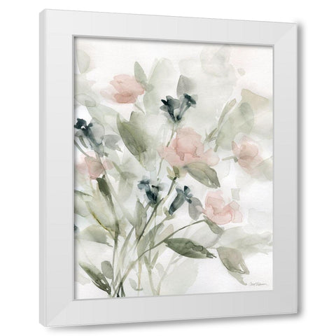 Floral Romance I White Modern Wood Framed Art Print by Robinson, Carol