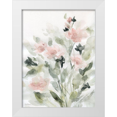 Floral Romance II White Modern Wood Framed Art Print by Robinson, Carol