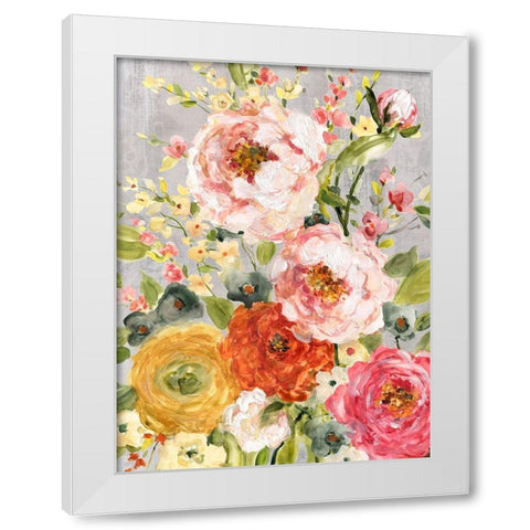 Damask Garden White Modern Wood Framed Art Print by Robinson, Carol