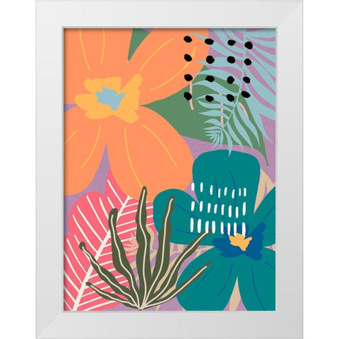 Paradise Pop II White Modern Wood Framed Art Print by Santiago, Daniela