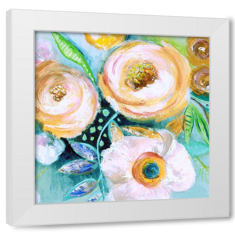 Happy Garden II White Modern Wood Framed Art Print by Tava Studios