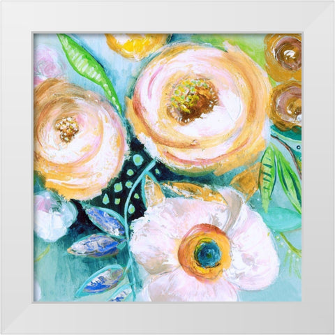 Happy Garden II White Modern Wood Framed Art Print by Tava Studios