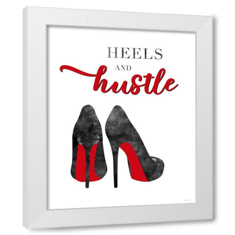 Red Heels and Hustle White Modern Wood Framed Art Print by Carpentieri, Natalie