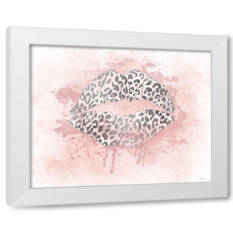 Cheetah Kisses White Modern Wood Framed Art Print by Carpentieri, Natalie