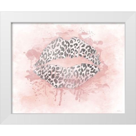 Cheetah Kisses White Modern Wood Framed Art Print by Carpentieri, Natalie
