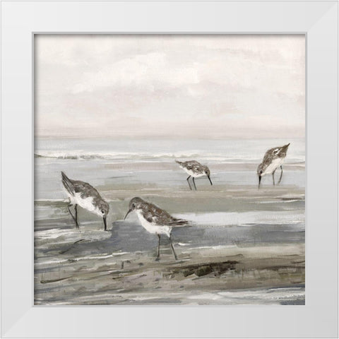 Evening Beach I White Modern Wood Framed Art Print by Swatland, Sally