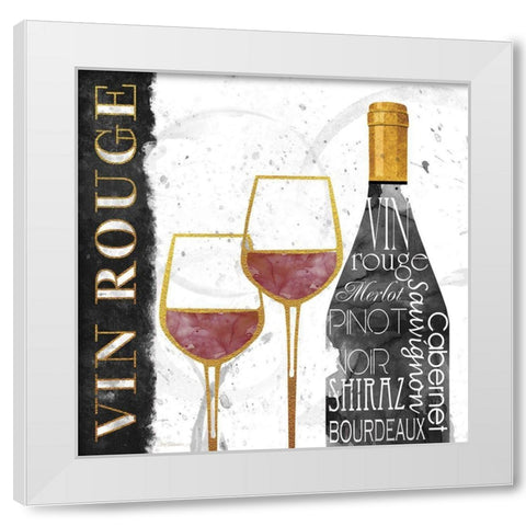 Glam Red Wine White Modern Wood Framed Art Print by Robinson, Carol