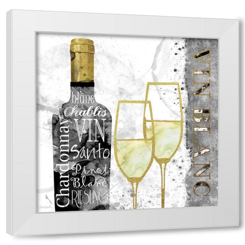 Glam White Wine White Modern Wood Framed Art Print by Robinson, Carol