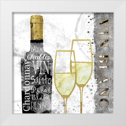 Glam White Wine White Modern Wood Framed Art Print by Robinson, Carol