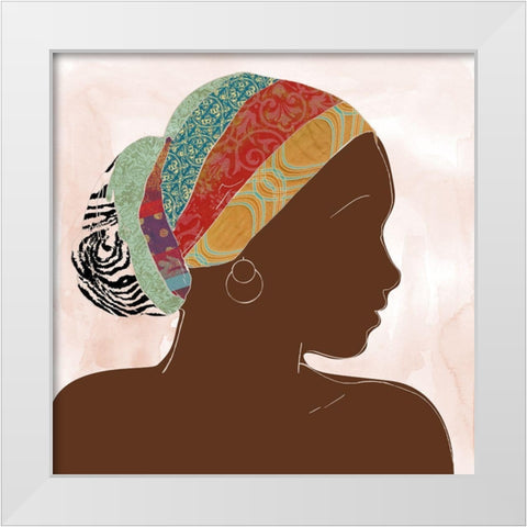 African Portrait I White Modern Wood Framed Art Print by Delimont, Danita