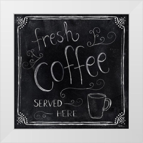Fresh Coffee White Modern Wood Framed Art Print by Carpentieri, Natalie